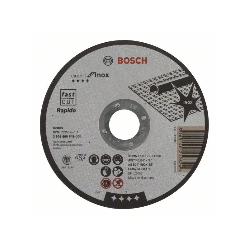 Griešanas disks Bosch. 125 x 1 x 22.23 mm